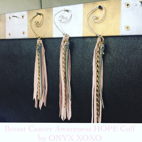 HOPE Pink Leather Brass Signature Ear Cuff (Limited Edition)