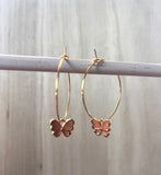 Butterfly Gold Hoop Earrings