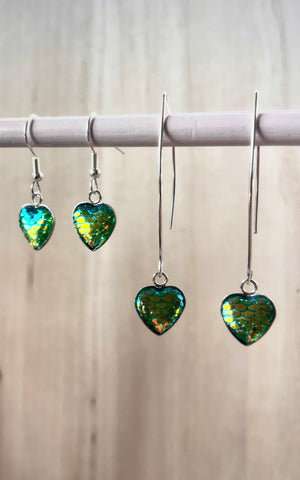 Electric Silver Heart Earrings