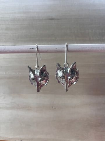 Wild Wolf Silver Earrings