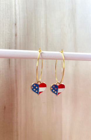 U.S.A. Olympics Gold Hoop Earrings