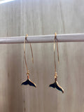 Navy Blue Tales Gold Earrings