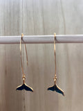 Navy Blue Tales Gold Earrings