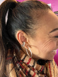 Layered stacked “Stacy” Ear Cuffs with Brass Ear Cuff Mini in the middle  
