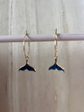 Navy Blue Tales Gold Earrings
