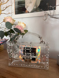 Nelle Xoxo Clear Silver Studded Purse