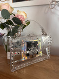 Nelle Xoxo Clear Silver Studded Purse