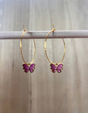 Butterfly Gold Hoop Earrings