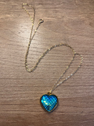 Deep Blue Sea 14kt gold necklace
