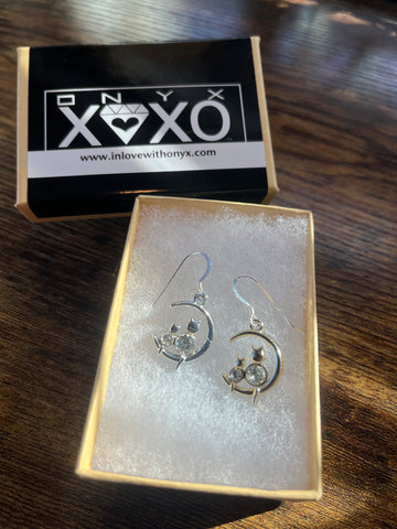 Over the moon!  Sterling Silver Earrings