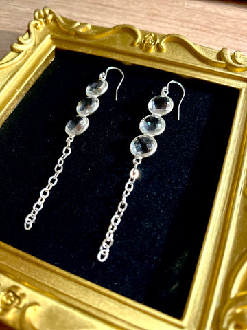 Crystal Falls Sterling Silver Earrings